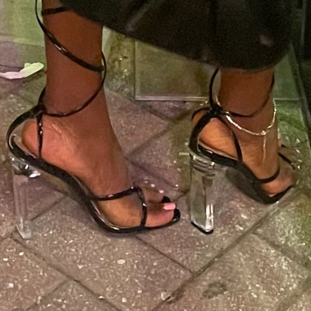 Lace up heel